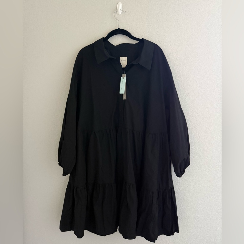 Anthropologie Maeve Black Bettina Shirt Dress - Picture 2 of 9